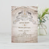 Renard rustique & Branches Invitations de mariage (Debout devant)