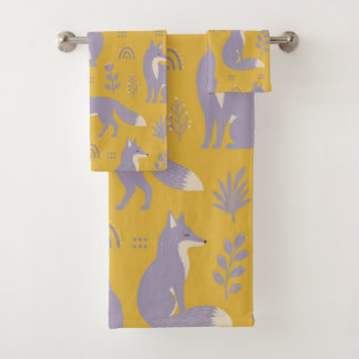 Renard Violet Mignon et Motif Botanique Été