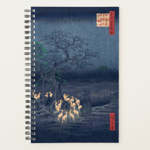 Renards au sanctuaire de nuit Vintage Ukiyo-e Art