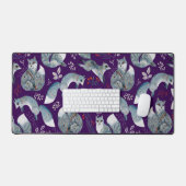 Renards bleus stylisés avec des motifs floraux com (Clavier et souris)