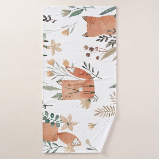 Renards dans les prés : Aquarelle transparente (Serviette de bain)