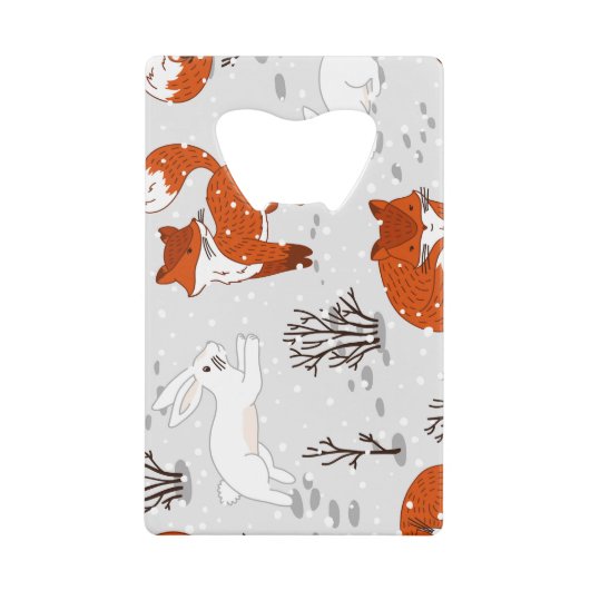 Renards d'hiver Bunny Motif sans couture (Devant)