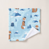 Renards d'hiver givrés (Gant de toilette)