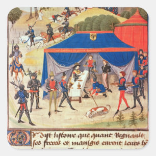 Renaud de Montauban en Charlemagne Vierkante Sticker