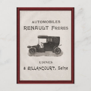  REnault Automobile poster Briefkaart