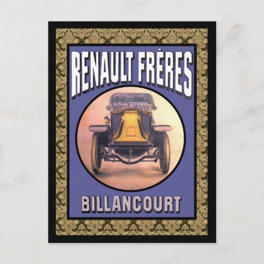 Renault Brothers Vintage Auto Briefkaart (Voorkant)