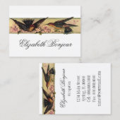 Rencontre d'oiseaux ~ Fleurs de printemps Cartes d (Devant / Derrière)