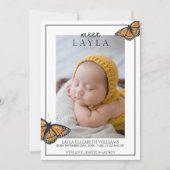 Rencontrez Bébé Faire-part de naissance papillon (Devant)