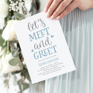 Rencontrez et saluez Boy Baby shower Invitation