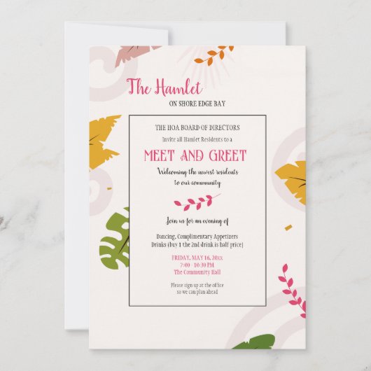 Rencontrez et saluez les invitations condo Coop (Devant)