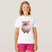 Rencontrez le cochon rose Squishy ! T-Shirt Sourir (Devant entier)