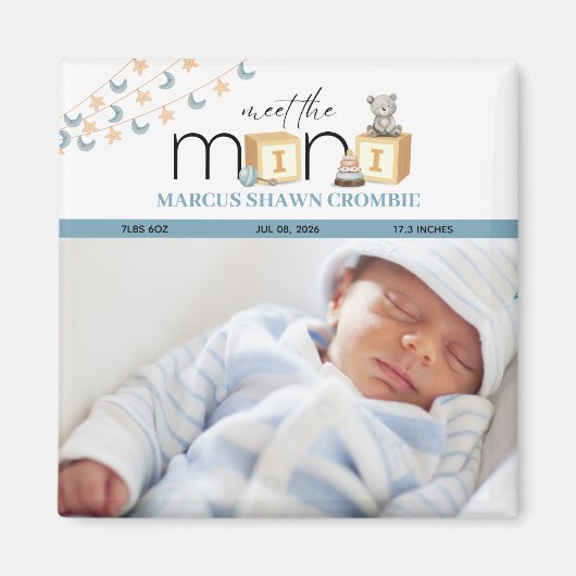 Rencontrez Le Mini Magnet Bébé Bleu (Devant)