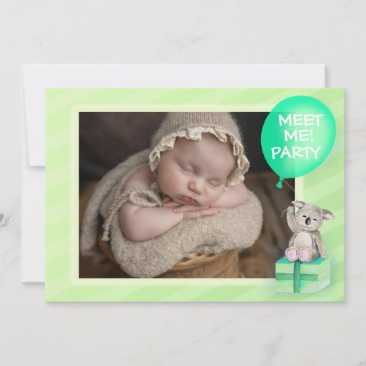 Rencontrez-moi nouveau bébé koala fête invitation  (Devant)