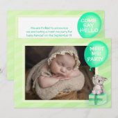 Rencontrez-moi nouveau bébé koala fête invitation  (Devant / Derrière)