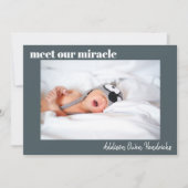 Rencontrez notre miracle| Baby Boy Faire-part de n (Devant)