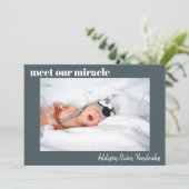 Rencontrez notre miracle| Baby Boy Faire-part de n (Debout devant)