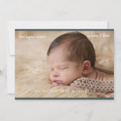 Rencontrez notre miracle| Baby Boy Faire-part de n (Dos)