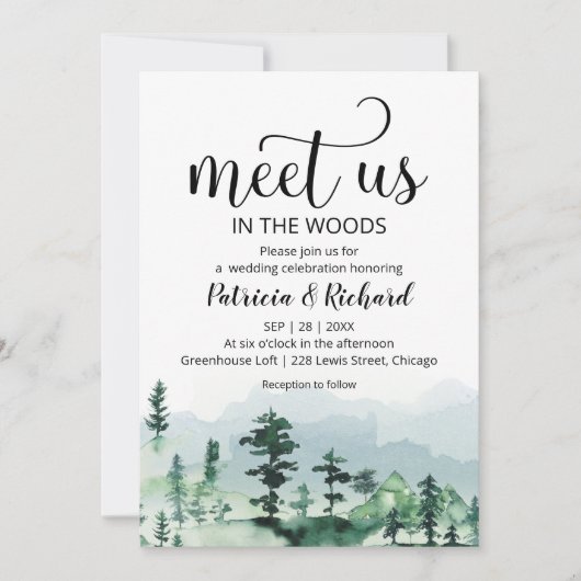 Rencontrez-Nous Dans La Faire-part de mariage De B (Devant)