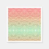 Rendelooppatroon gradiënt roze goud groen servet (Voorkant)