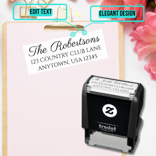Rendement Adres Rubberstempel Zelfinktende Stempel