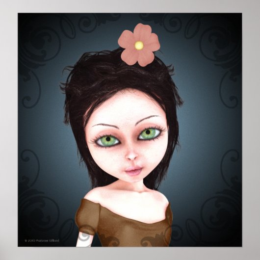 Render 107b Gothic Girl Art Poster (Voorkant)