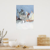 render en Sleigh van Charles Robinson Poster (Keuken)