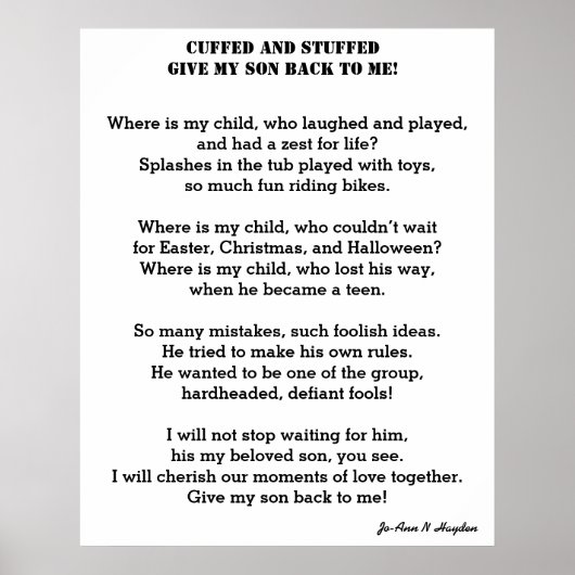 RENDEZ-MOI LE POÈME DE MON FILS Poster (Devant)