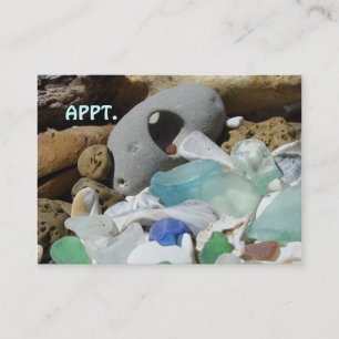 Rendez-vous APPT. carte de rappel de Seaglass de plage de