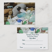 Rendez-vous APPT. carte de rappel de Seaglass de plage de (Devant / Derrière)