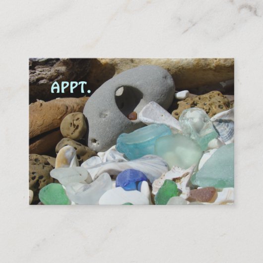 Rendez-vous APPT. carte de rappel de Seaglass de plage de (Devant)