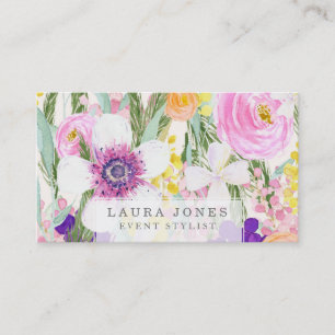 Rendez-vous Aquarelle Floral Floriste Carte de visite Styliste