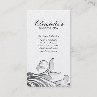 Rendez-vous Argent floral élégant de carte de visite de salon