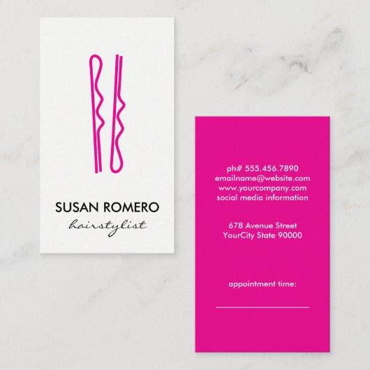 Rendez-vous avec des paniers à cheveux roses chaud (Devant / Derrière)