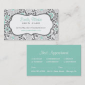 Rendez-vous avec le Gray and Aqua Floral Damask (Devant / Derrière)