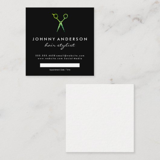 Rendez-vous avec les ciseaux verts Grunge Moderne (Devant / Derrière)