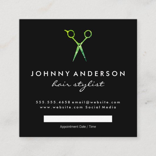 Rendez-vous avec les ciseaux verts Grunge Moderne (Devant)