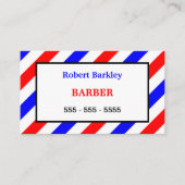 Rendez-vous Barber Barbershop Rouge Blanc Bleu Carte de rendez (Devant)