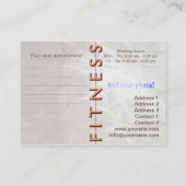Rendez-vous Blanc de forme physique - affaires, carte de (Dos)