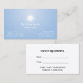 Rendez-vous bleu-clair de dentiste de soins (Devant / Derrière)