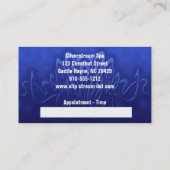 Rendez-vous Blue Massage Therapy Spa Carte de visite de rendez (Dos)
