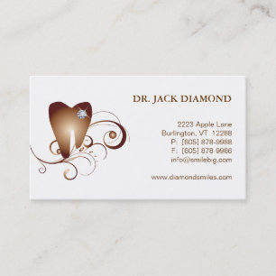 Rendez-vous Brun dentaire de logo de dent de diamant de carte