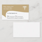 Rendez-vous Bureau du médecin Nomination Carte de visite Moder (Devant / Derrière)
