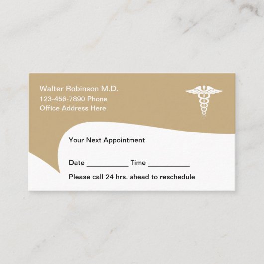 Rendez-vous Bureau du médecin Nomination Carte de visite Moder (Devant)