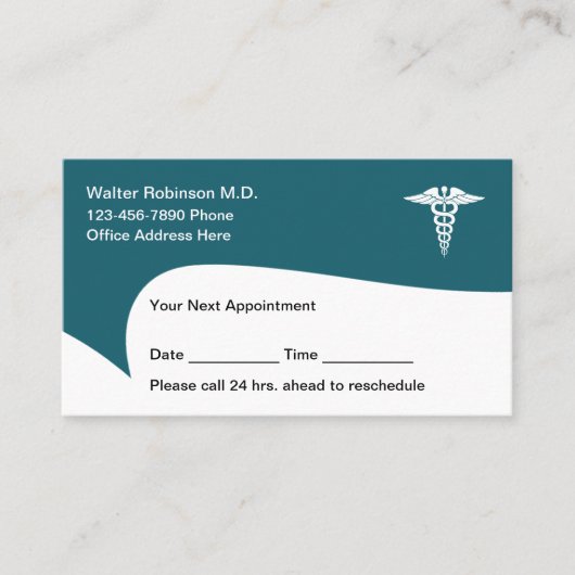 Rendez-vous Bureau du médecin Nomination Carte de visite Moder (Devant)