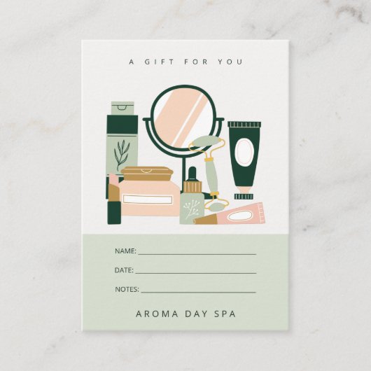 Rendez-vous Carte cadeau de l'artiste de maquillage vert clair (Devant)