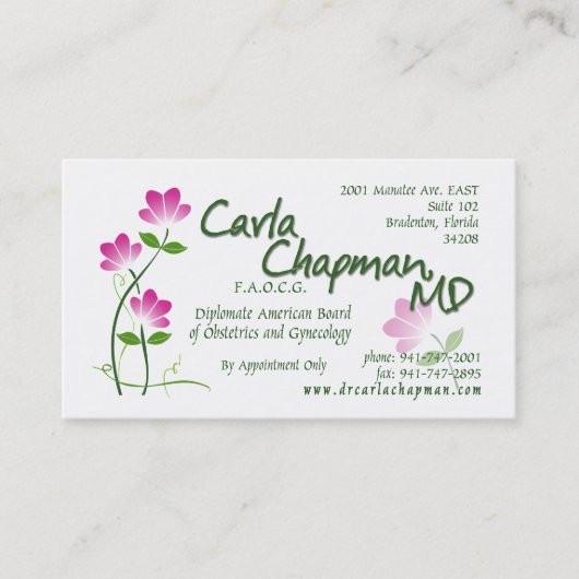 Rendez-vous Carte de Carla avec le fax # (Devant)