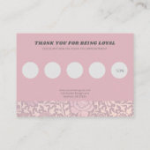 Rendez-vous Carte de fidélité moderne rose rose (Dos)
