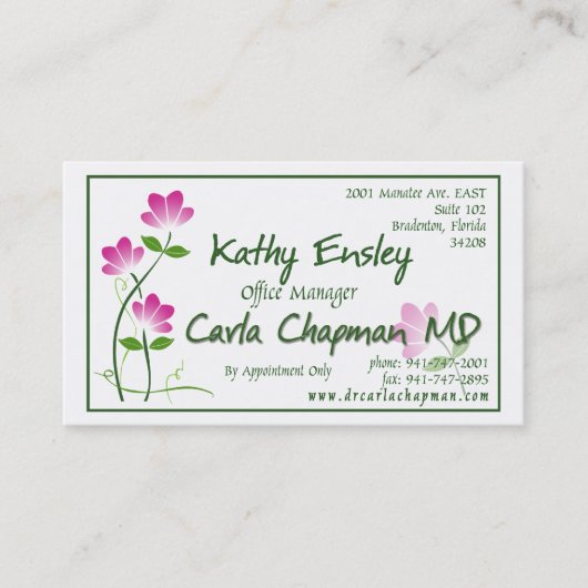 Rendez-vous Carte de Kathy avec le fax # (Devant)