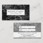 Rendez-vous Carte de marbre noire et blanche moderne de (Devant / Derrière)