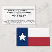 Rendez-vous Carte de nomination du drapeau du Texas (Devant / Derrière)